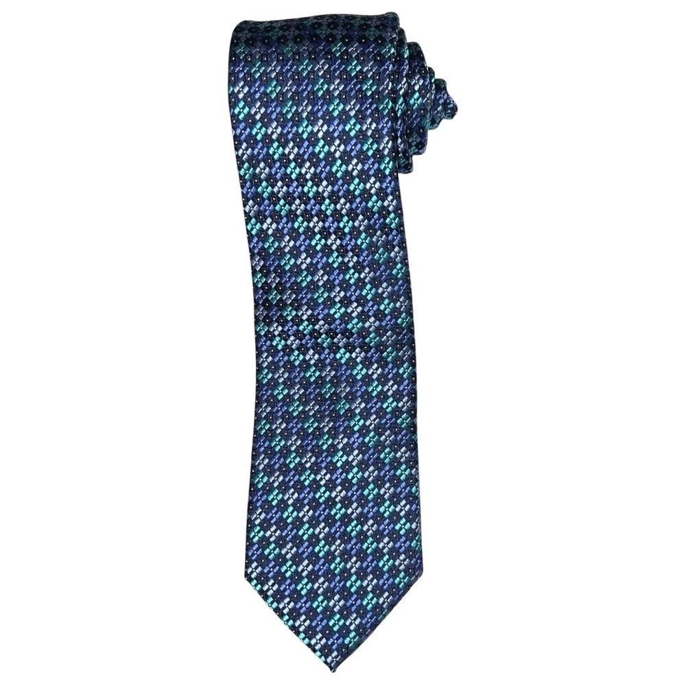 Jos. A. Bank Necktie Men’s Blue Light Blue Teal Executive 100% Silk 60x3 Tie
